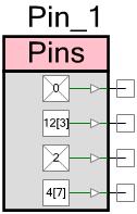 More complex types of pins are shown as standard Components with a bounding box.