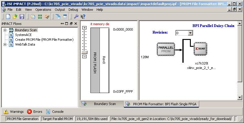 Generate PCIe MCS File Add xilinx_pcie_2_1_ep_7x.