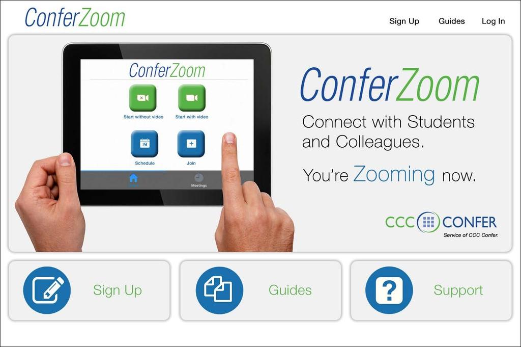 SIGN UP FOR AN ACCOUNT Go to www.conferzoom.org 1. Click the Sign Up button and follow the screen prompts. 2.