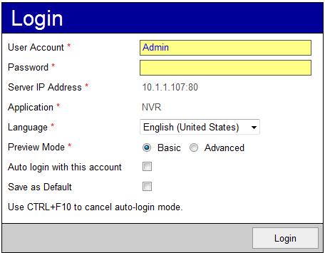 4. The Web Client login screen is shown below. Fig. 96 Web Client Login Screen There are two important differences between the login screen of Web Client and Workstation.