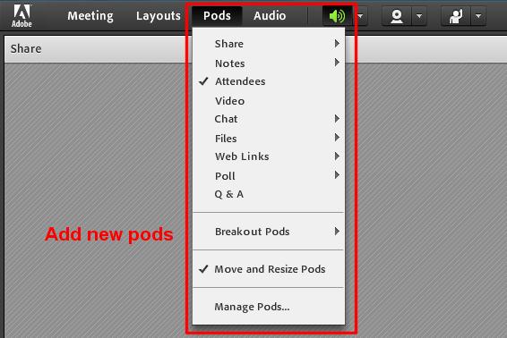 Start Meeting Audio The host is responsible for starting the audio for the meeting. This is done by selecting the Audio menu, and clicking Start Meeting Audio.