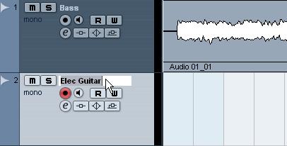 If you haven t reviewed the previous sections in this tutorial, please do as we are going to move a little faster now. Recording electric guitar 1. Let s add another Mono audio track.