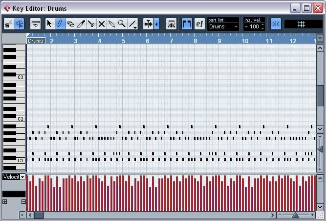 The Key Editor In the Key Editor we can make changes to our MIDI data. 5.