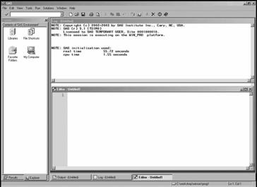 SAS Windowing Environment Interactive windows enable you to interface with SAS.