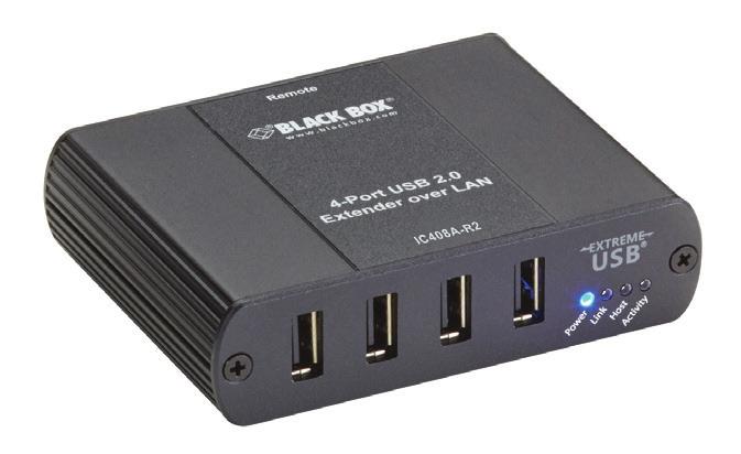 Chapter 2: Overview 2.4.2 Remote Extender The Remote Extender provides four downstream Type A ports for USB 2.0 devices. It enables you to connect up to two USB 2.0 devices directly.
