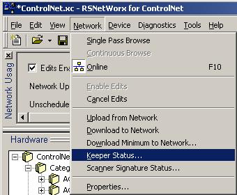 C-8 ControlNet Overview To see a list of valid keeper devices on your network, do the following steps: 1.