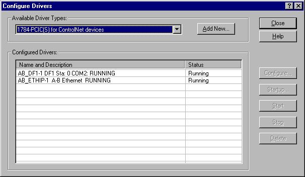 For more information on how to do this, see page 2-5. 1. In RSLinx software, select Configure Driver. A. Click Communications B.
