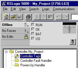 4-14 Controlling I/O I/O information is available in the Controller Tags portion of your RSLogix 5000 project.