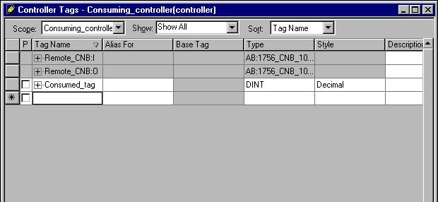 5-8 Interlocking Controllers (Produce and Consume Tags) Consuming a Tag Logix5000 controllers can only consume user-created tags from another controller s tag structure.