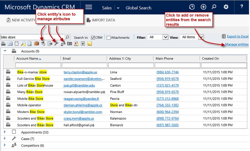 Figure 21 Quick search settings panel Configuring Maximum Number of Found Records You can set a maximum number of found records for an entity group (there are 100 records by default) - go to the