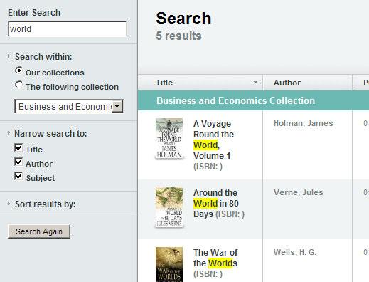 5 Search Results Search results can be filtered and sorted to help you find the most relevant text. ❶ ❹ ❷ ❸ ❶ ❷ ❸ ❹ Choose to search within one collection or all Wiley collections.