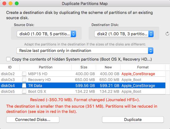 Tools Duplicate Partitions Map A disk contains one or more partitions.