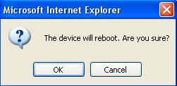 Click OK to continue. The camera will take about one minute to reboot.