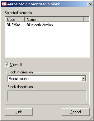 Associate elements to a block A way to include elements in a block is to use the button, or the option Associate elements to a block on the menu Edit>Locate block elements.