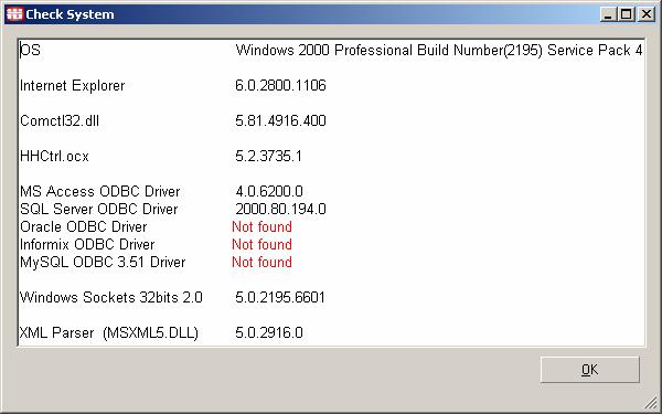 equipment of IRQA has detected certain bugs. Version of SQL Server ODBC Driver. Version of Oracle ODBC Driver. Version of MySQL ODBC Driver. Version of Windows Sockets 32bits 2.