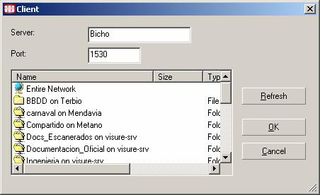 When you click on Yes, the following dialog box will appear, to choose the new machine to act as license server and connection port: List of windows The Window menu shows a list of the views and