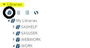 You can also create a new permanent library in SAS by clicking on the New Library icon.