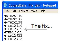 txt'; INPUT Subject $ 1-4 Number 5-7 Students 8-9; PROC PRINT DATA=CourseData; Note that SAS