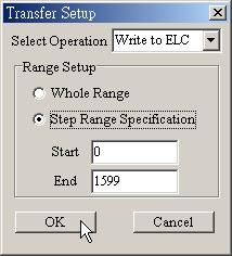 You can select partial transmission by setting start and the end address to read/write ELC. 4.
