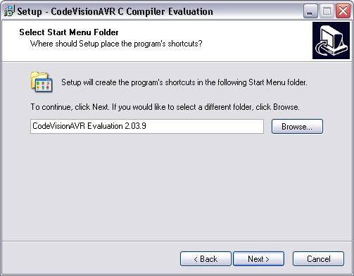 CodeVisionAVR install preparation screen.