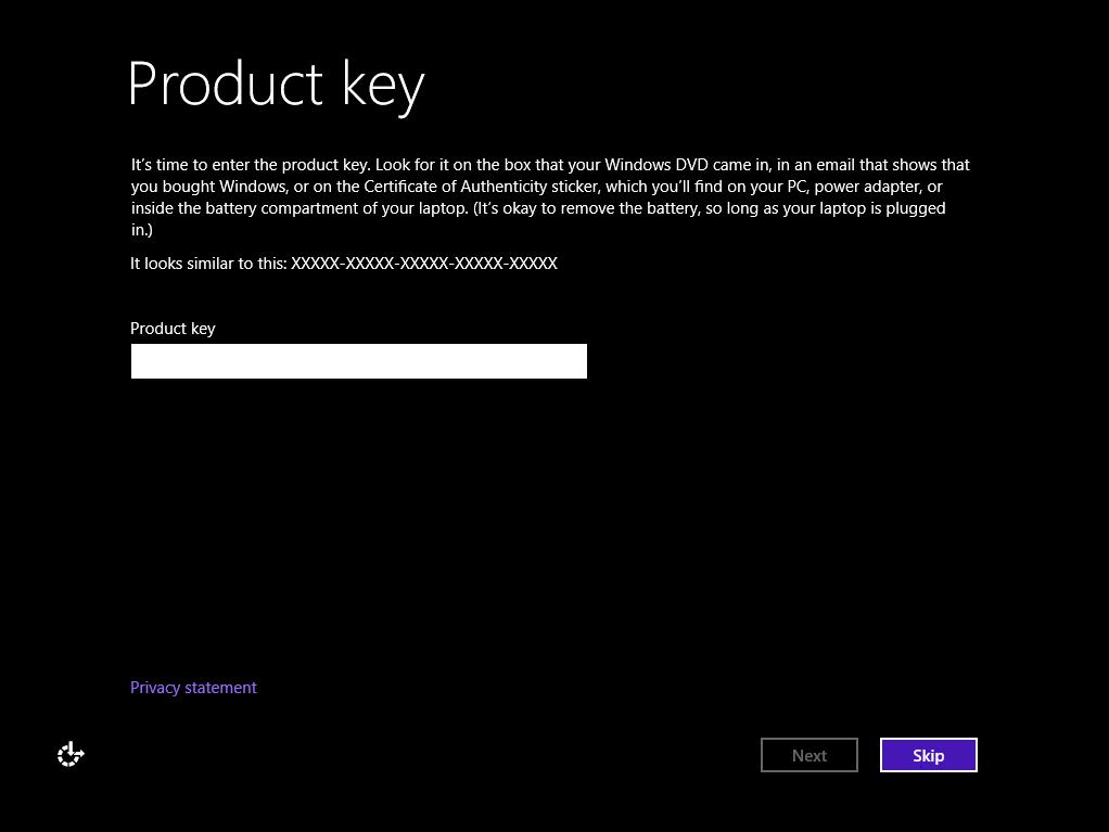 INSERT THE PRODUCT KEY The product key is best entered
