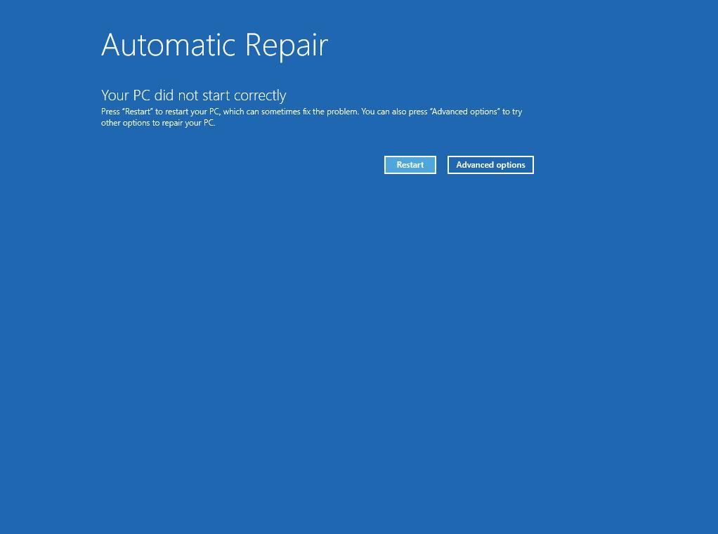 RESTORE WINDOWS - AUTOMATIC REPAIR When Windows 8.