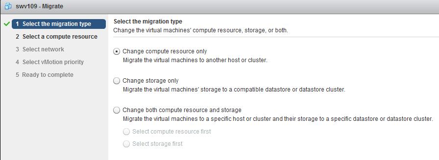 VMOTION VMware vmotion can be run in any of the