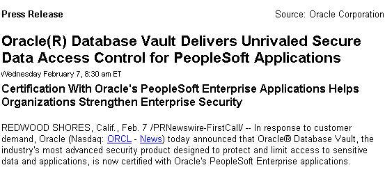 Validated with PeopleSoft