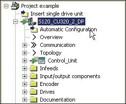 Configuring the drive object 6.1 Configuring the drive unit 2. Activate the desired target device and click on "OK." The target device selection is closed and online mode is active.