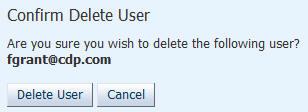 µ Oracle Live Help On Demand Analytics Administrator s Guide Once you click the button, the console displays a window asking you to confirm that you want to delete this user.