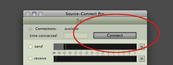 To initiate an audio session, select the user in the Contacts panel with whom the session is to be established.