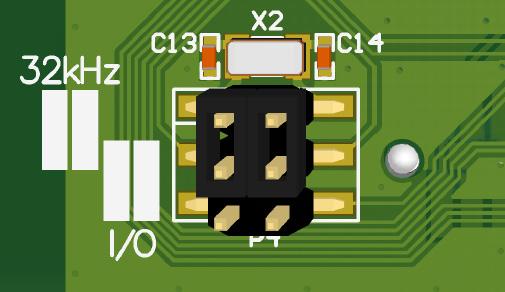 5.1.7 32.768 khz crystal The nrf51822 can use an optional 32.768 khz crystal (X2) for higher accuracy and lower average power consumption. On the nrf51822 DK module, P0.26 and P0.
