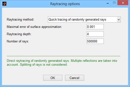 Fig. 6.7 For usage of this raytracing technique choose main menu item "Actions Raytracing options.