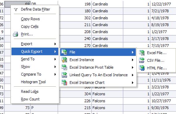 Toad also has an Export Wizard (see Figure 24) that supports more formats and allows for further
