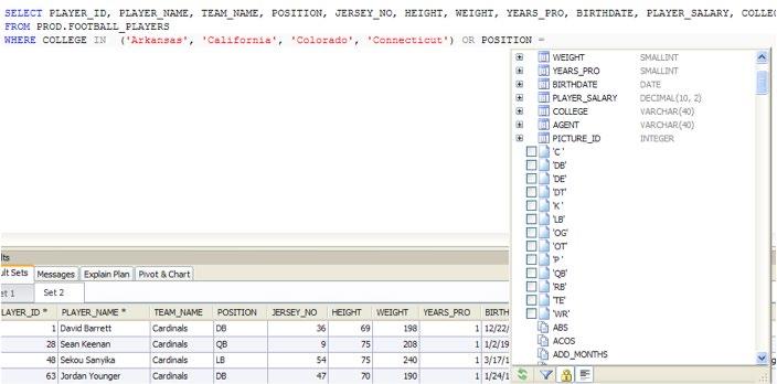 QUERYING AND REPORTING CAPABILITIES Toad for DB2 has many advanced query building and reporting capabilities that make SQL developers more productive.