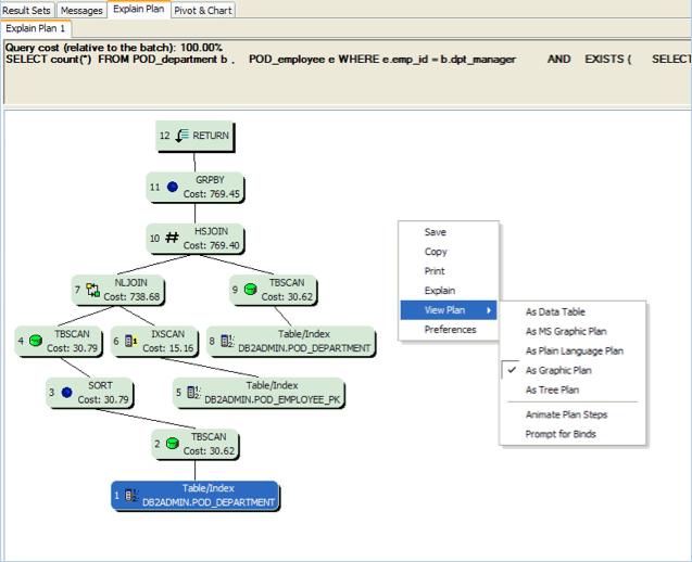 VIEWING ACCESS PLANS For example, using the Explain Plan tab of SQL Editor, you can see the access plan for your SQL in any of a variety of formats, as shown in Figure 38.