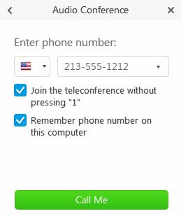 Enter your phone number and click Call