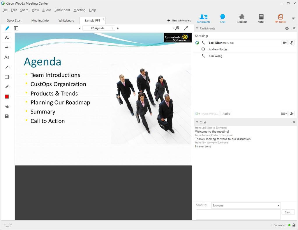 During a WebEx meeting, you can use many powerful collaboration features to engage meeting participants and collaborate in real time.