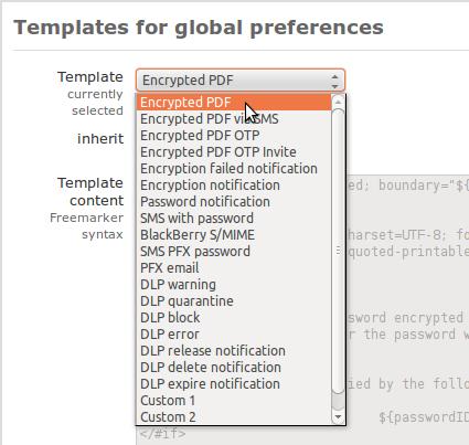 3.2 Option 2: Generate and send back to sender 3 PDF ENCRYPTION SETUP Figure 3: Templates 3.2.1 Enable PDF encryption To make sure that PDF encryption is allowed, the following settings should be specified: Encrypt Mode: should be set to Allow.