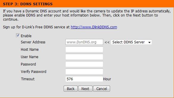 A Dynamic DNS account allows you to access your camera over the Internet when you have an IP address that changes each time you connect to the