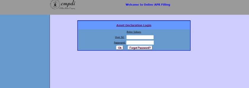 3.0 GETTING STARTED 3.0 GETTING STARTED Getting started section explains how to access APR Filling application for filling Annual Property Returns. 3.1 Accessing APR Filling The APR Filling application can be accessed via any web browser at the provided URL.