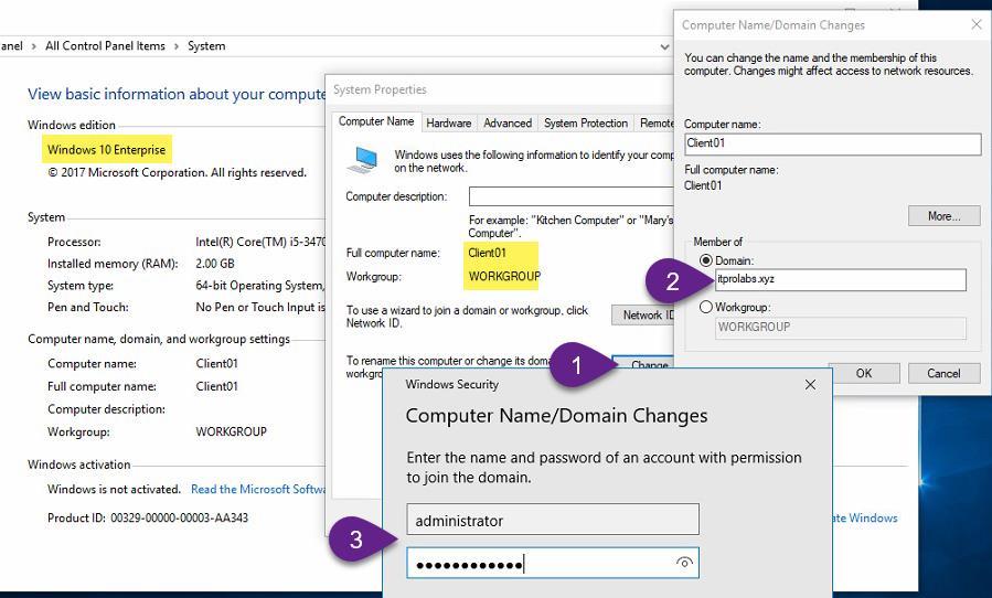 Join On-Premise Windows 10 Client to domain through DC on Azure Configure