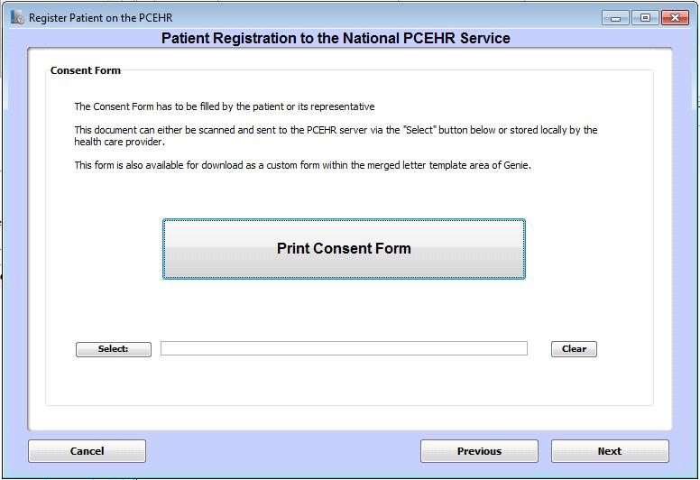 PCEHR: Assisted Registration Ensure that the patient accepts the terms and conditions and tick the appropriate checkbox, then click on Submit.