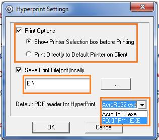 Print Only: This will send the HyperPrint PDF file to client for printing without saving a copy on the TSE App server or Users Server profile.