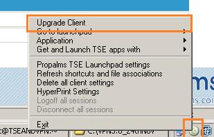 To facilitate this TSE Admin can set the Current Propalms Client version available in Propalms TSE Management Console under Options-Users-Client Upgrade section Available Client version to Upgrade.