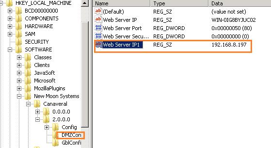 Key type=string Key Name= Web Server IP1 Value = IP address or hostname of the alternate TSE WEB server Note: Ensure that the fall-back TSE Web server has the same Http port and SSL settings as the