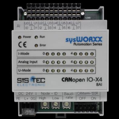 CANopen IO X4 Fact sheet Overview The CANopen IO X4 is a very compact and cost effective CANopen IO module featuring a high-density of industrial proven IO's.