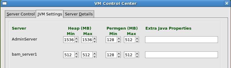 You can change these settings from the VM Control Center.
