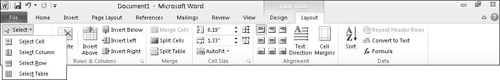 Chapter 7: Designing Your Pages 121 Formatting and Coloring a Table After you create a table, you can format individual cells (the intersection of a row and column) or entire rows and columns by