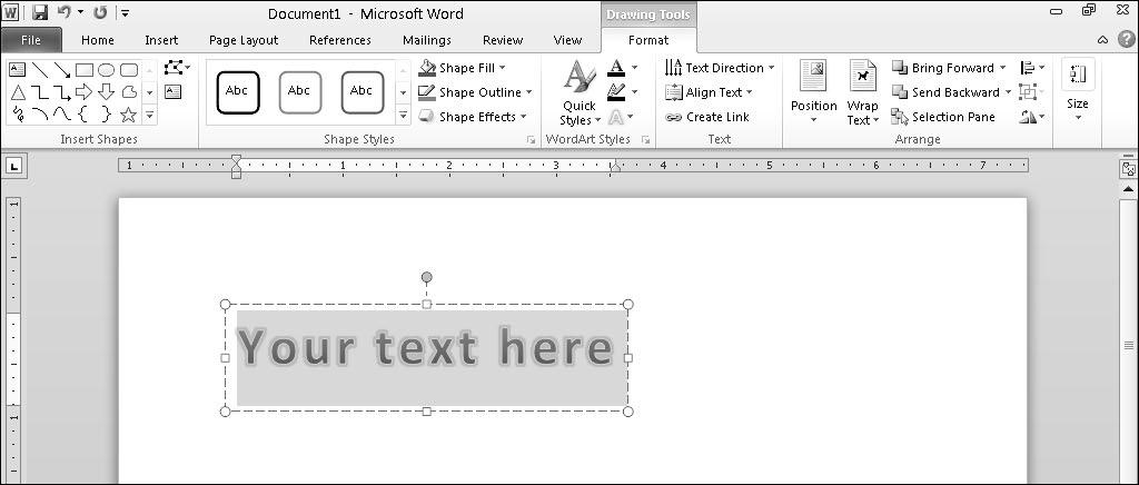 (Optional) To resize your WordArt, move the mouse pointer over a WordArt handle (on the edge or the corner), hold down the left mouse button, and drag (move) the mouse. 6.